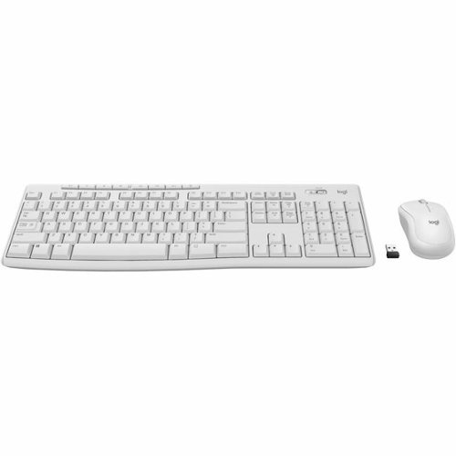 Logitech - MK270 Wireless Keyboard and Mouse Combo - USB Wireless RF 2.40 GHz Keyboard - English - USB - Off White-Front_Standard 