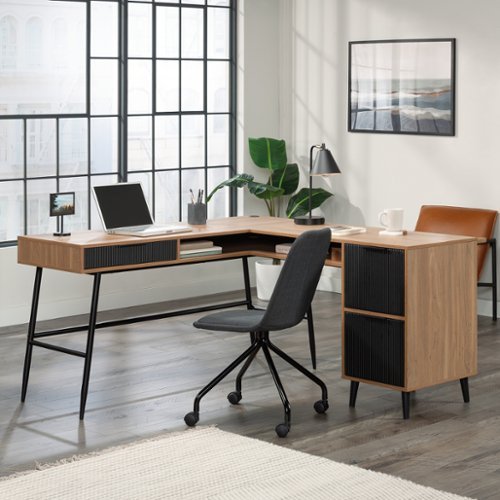 Sauder - Ambleside L-Desk Sw - SGS Serene Walnut-Front_Standard 
