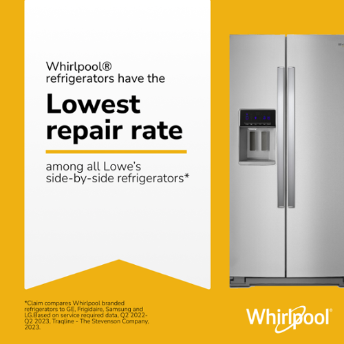 Whirlpool - 28.4 Cu. Ft. Side-by-Side Refrigerator with In-Door-Ice Storage - Stainless Steel-Left_Standard 