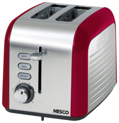  Nesco - Everyday 2-Slice Wide-Slot Toaster - Red/Chrome