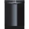 Bosch - 100 Series 24" Front Control Built-In Hybrid Stainless Steel Tub Dishwasher with PureDry, 50 dBA - Black-Front_Standard 