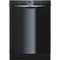Bosch - 100 Series 24" Front Control Built-In Hybrid Stainless Steel Tub Dishwasher with PureDry, 50 dBA - Black-Front_Standard