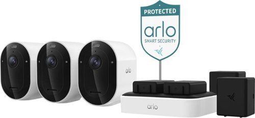 Arlo - Pro 3-Camera Wireless 2K Security Camera (6th Gen) Battery Powered with Dual Charging Station and Yard Sign - White