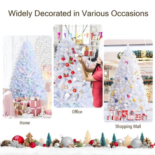 ✳︎new arrival✳︎christmas treeクリスマスツリー Costway 8ft Iridescent Tinsel Artificial Christmas Tree with 1636