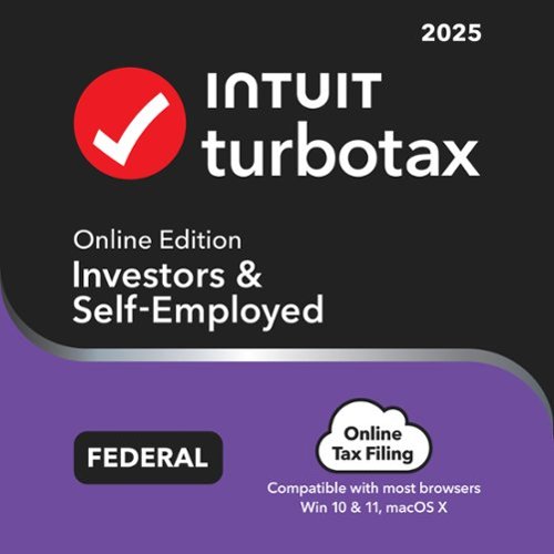 TurboTax - Online 2025 - Investors & Self Employed - Federal Tax Return - Android, Apple iOS, Chrome, Mac OS, Windows [Digital]