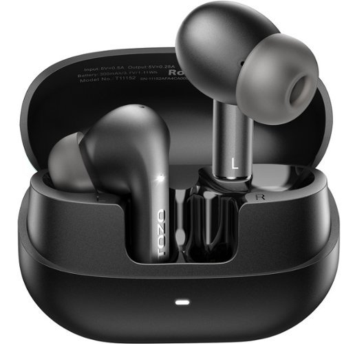 TOZO - E2 Powerful Bass Earbuds Wireless, AI ENC Mic, 30H, Clear Call, APP Customize 32EQ, Bluetooth 5.3 Earphones, Low-latency - Black-Front_Standard 