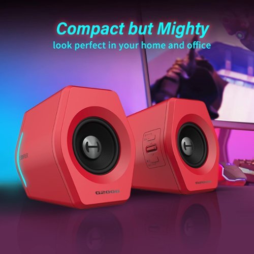 Edifier G2000 2.0 Bluetooth Gaming Speakers with RGB Lighting (2-Piece) - Red GLOBAL SHIPPING