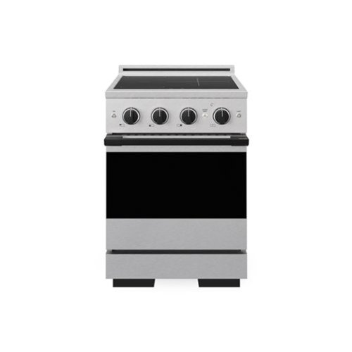 ZLINE - Autograph 24 in. 3.2 cu. ft. Marino Freestanding Induction Range with 3 Burners in Satin Steel with Black Accents - Satin Stainless Steel