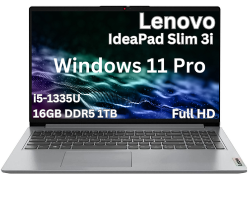 Lenovo - IdeaPad Slim 3i 15.6" Full HD Laptop - Intel Core i5-1335U 2023 - 16GB Memory - 1TB SSD- Windows 11 Pro - Gray-Front_Standard 