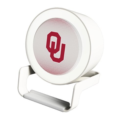 Keyscaper - Oklahoma Sooners Linen Print Nightlight Charger & Bluetooth Speaker - White-Front_Standard 