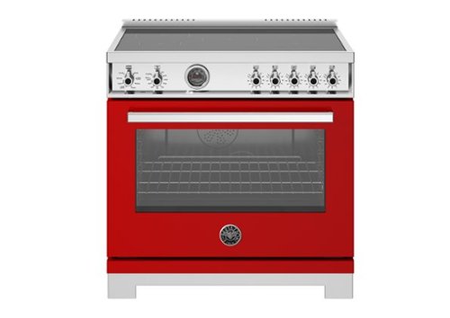 Bertazzoni - 36" Professional Series range - Electric self clean oven - 5 induction zones - Red-Front_Standard