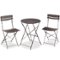 Best Choice Products - 3-Piece Small Bistro Set, Folding Patio Furniture Set of 2 Chairs and Table - Taupe-Front_Standard