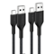Belkin - BOOST↑CHARGE Braided PCR USB-A to USB-C Cable 2M 2-Pack - Black-Front_Standard