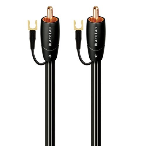 AudioQuest - Black Lab RCA 9.75' Analog Low-Frequency Subwoofer Audio Interconnect with RCA to RCA Connectors - Black with White Stripes-Front_Standard 