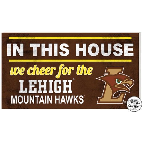 Jardine - Lehigh Mountain Hawks 11'' x 20'' Indoor/Outdoor In This House Sign - Brown-Front_Standard 