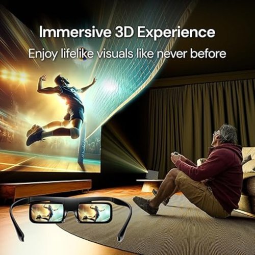 Valerion 2-Pack Rechargeable DLP Link 3D Active Shutter Glasses - BLACK GLOBAL SHIPPING