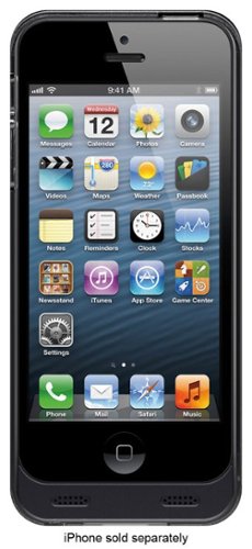 MOTA - Battery Case for Apple® iPhone® 5 and 5s - Black/Clear-Front_Standard 