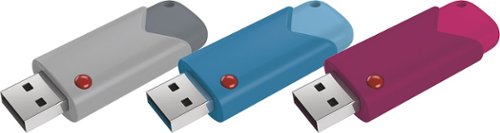  EMTEC - B100 Click 8GB USB 2.0 Flash Drives (3-Pack) - Gray
