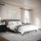 Martha Stewart - Jett Wooden Queen Size Platform Bed with Upholstered Inset Headboard-Gray Brown/Gray - Gray Fabric/Brown Gray Frame-Front_Standard 