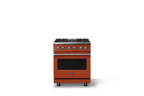 Front. Viking - 30 in. Wide 4 Burner Pro 5 Series 4.7 Cu. Ft. Freestanding Sealed Dual Fuel Convection Range - Spiced Cider - Spiced Cider.