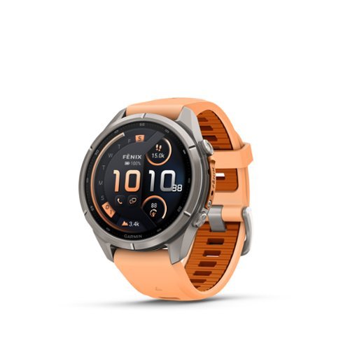 Garmin - fēnix 9 Pro - inReach AMOLED GPS Smartwatch 43 mm Titanium - Shell Pink/Autumn Orange Silicone Band - (2026)