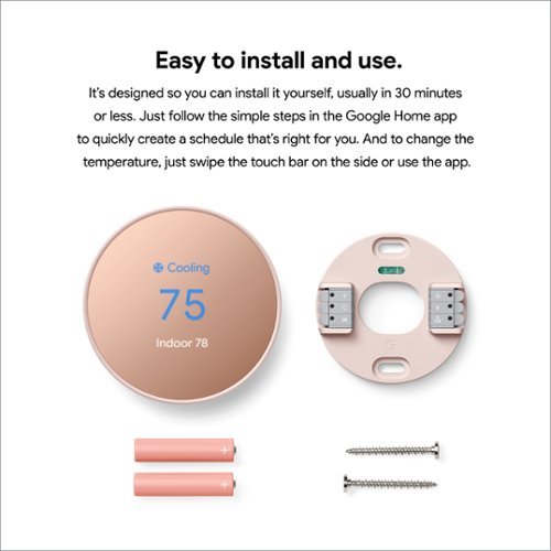 Google Nest Thermostat - Programmable Wi-Fi Smart Thermostat - Sand SHOP ONLINE