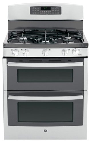  GE - 30&quot; Self-Cleaning Freestanding Double Oven Gas Convection Range - Stainless steel