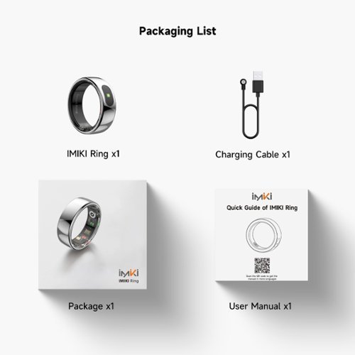 IMIKI Smart Ring – Waterproof Fitness Tracker w/ Health & Sleep Monitoring, Touch Function – Size Before You Buy – Size 9 - Silver BUY IN CANADA