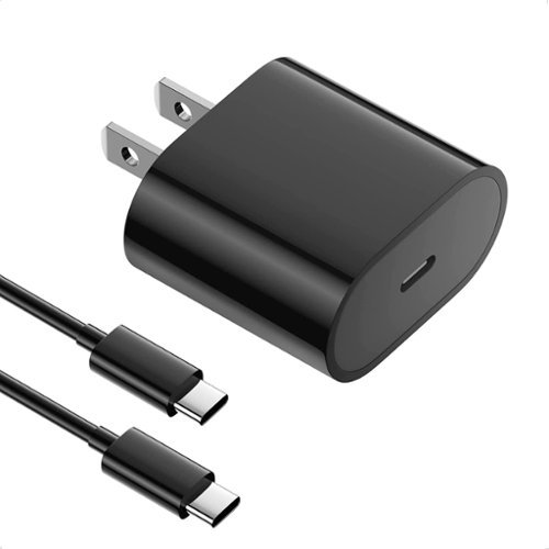 Entronix - Dual Port Wall Charger - USB-C and USB-A Adapter for iPhone, Galaxy, and More - Black-Front_Standard 
