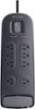 Belkin - 8-Outlet Surge Protector - Black-Front_Standard
