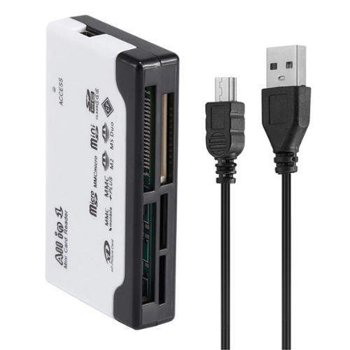 Stock Preferred - 6-in-1 USB 2.0 High-Speed Memory Card Reader Adapter - White-Front_Standard 