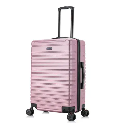 Front. InUSA - Deep lightweight hardside spinner luggage 24" - ROSE GOLD.
