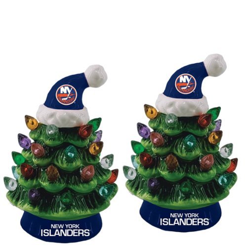 Evergreen Enterprises - New York Islanders 2-Pack 4" Ceramic LED Christmas Tree Set - Multicolor-Front_Standard 