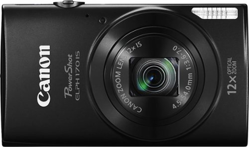  Canon - PowerShot ELPH 170 IS 20.0-Megapixel Digital Camera - Black