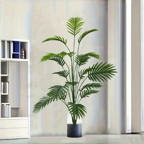 Stylel Star - LARGE ARTIFICIAL PALM PLANT HOME DECOR - Green-Front_Standard 