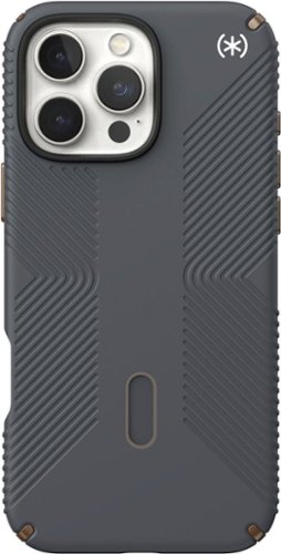 Speck - Presidio2 Grip ClickLock Case with MagSafe for Apple iPhone 16 Pro Max - Charcoal Grey-Front_Standard