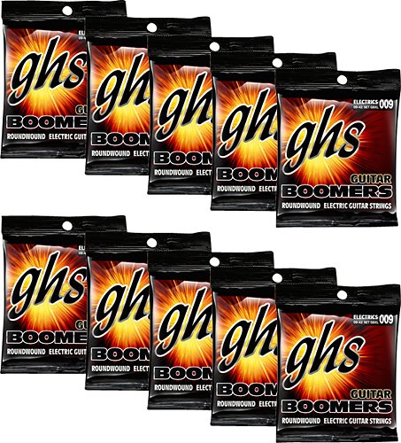  GHS Strings - Boomers Nickel-Plated Steel Electric Guitar Strings (10-Pack) - Silver