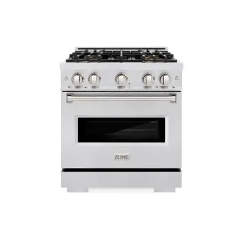 Front. ZLINE - 30 in. 4.2 cu. ft. Classic Freestanding Gas Range with 4 DuoPro Burners and Convection Oven in Satin Stainless Steel - Satin Stainless Steel.