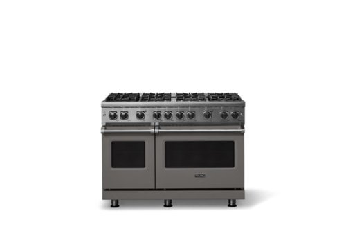 Viking - 6.1 Cu. Ft. Professional 5 Series Freestanding Double Oven Gas Convection 8 Burner Range - Damascus Gray-Front_Standard 