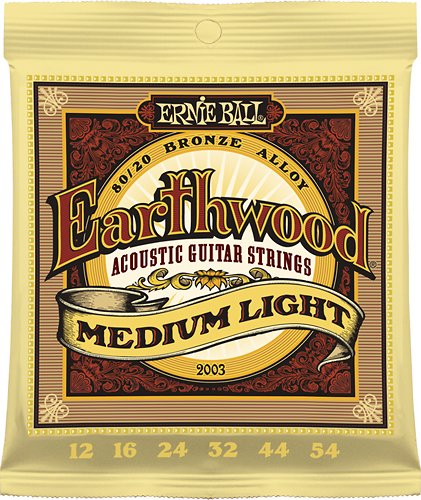  Ernie Ball - Earthwood Bronze Medium-Light Acoustic Guitar Strings - Bronze
