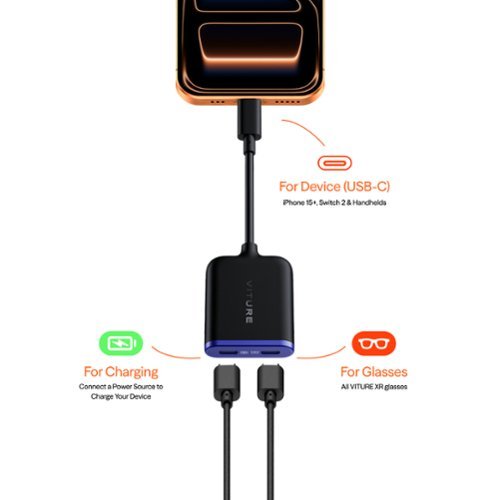 VITURE USB-C XR Charging Adapter Ultra - Multi-Screen, 3DoF, Spatial 3D, VR Video, iPhone/Switch, Charge in Use - Black BUY IN UAE