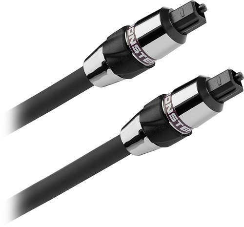  Monster - Silver Advanced Performance 12' Fiber-Optic Audio Cable - Black