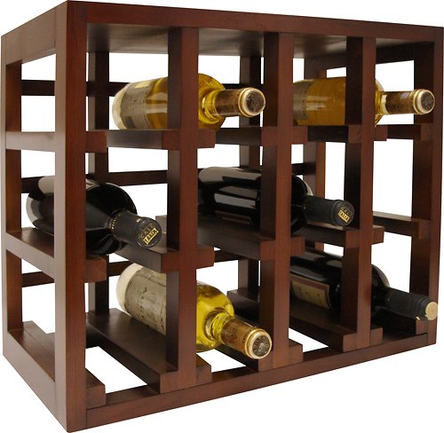  Epicureanist - 12-Bottle Stackable Wine Rack - Medium Brown