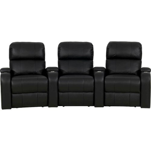  Octane Seating - Headliner Curved 3-Seat Power Recline Home Theater Seating - Black