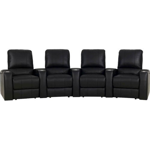 Octane Seating - Magnolia Curved 4-Seat Manual Recline Home Theater Seating - Black-Front_Standard 