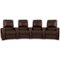 Octane Seating - Magnolia Curved 4-Seat Power Recline Home Theater Seating - Brown-Front_Standard