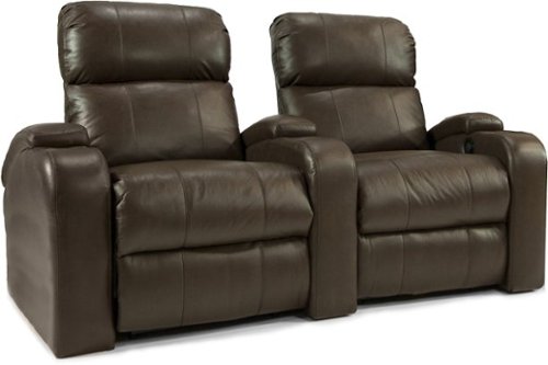 TheaterSeatStore - Headliner 2-Seat Straight Leather Home Theater Seating - Brown-Angle_Standard 
