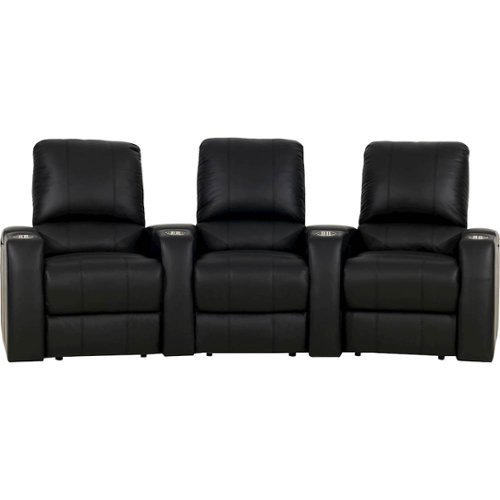  Octane Seating - Magnolia Curved 3-Seat Manual Recline Home Theater Seating - Black