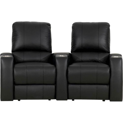  Octane Seating - Magnolia Curved 2-Seat Manual Recline Home Theater Seating - Black