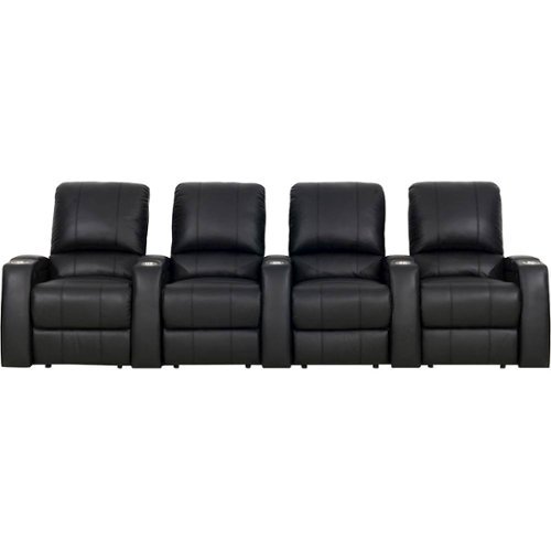  Octane Seating - Magnolia Straight 4-Seat Manual Recline Home Theater Seating - Black